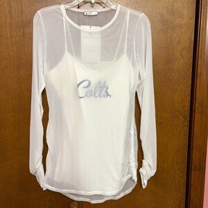 NFL Indianapolis Colts "Double Team" Cami Top W/ Mesh Overlay - Size: Large -NWT